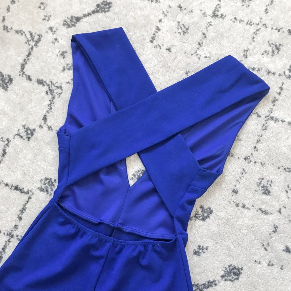 Royal blue backless jumpsuit